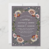 Skizzierte Blume Lila Einladung zur Hochzeit (Vorderseite)