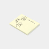Skizzierte Blume Post-it Klebezettel (angewinkelt)