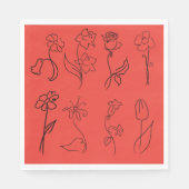 Skizzierte Blume Serviette (Vorderseite)