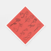 Skizzierte Blume Serviette (Ecke)