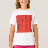 Skizzierte Blume T-Shirt (Vorderseite)