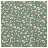 Skizzierte Blumen auf Grün Stoff (Muster)