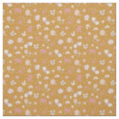 Skizzierte Blumen auf Orange Stoff (Muster)