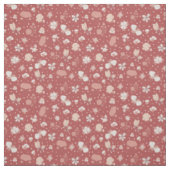 Skizzierte Blumen auf Rot Stoff (Muster)