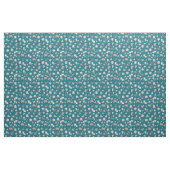 Skizzierte Blumen auf tiefem Teal Stoff (Fat Quarter (45,7 x 55,9 cm))