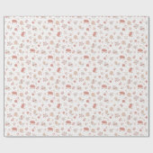 Skizzierte Blumen auf Weiß Geschenkpapier (Flach)