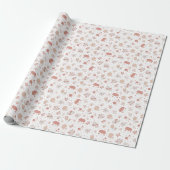 Skizzierte Blumen auf Weiß Geschenkpapier (Ungerollt)