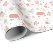 Skizzierte Blumen auf Weiß Geschenkpapier (Rolleneckpunkt)