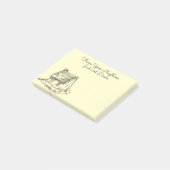 Skizzierte Hütte Post-it Klebezettel (angewinkelt)
