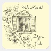 Skizzierte Hütte Quadratischer Aufkleber (Vorderseite)