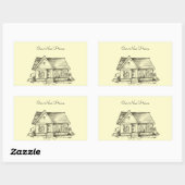 Skizzierte Hütte Rechteckiger Aufkleber (Blatt)