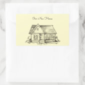 Skizzierte Hütte Rechteckiger Aufkleber (Tasche)