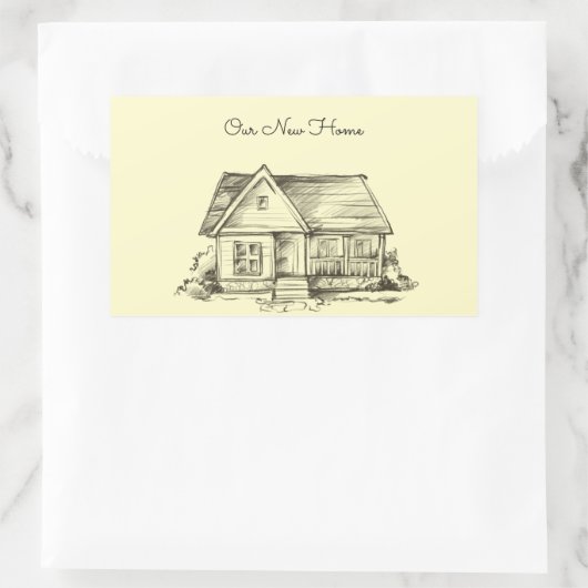 Skizzierte Hütte Rechteckiger Aufkleber (Tasche)