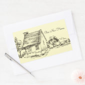 Skizzierte Hütte Rechteckiger Aufkleber (Umschlag)