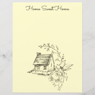 Skizzierte Hütte Scrapbook Paper oder Stationery