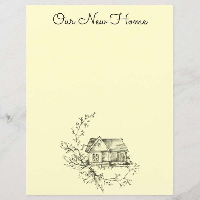 Skizzierte Hütte Scrapbook Paper oder Stationery (Vorderseite)