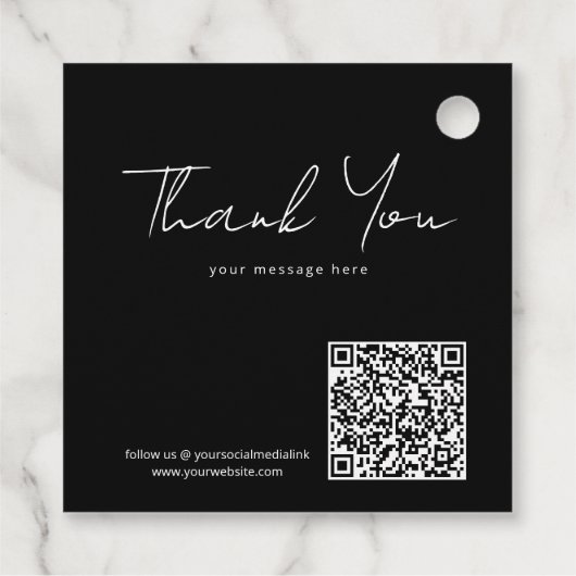 Skizzierte Kontur QR Code Gray/Wht ID939 Geschenkanhänger (Rückseite)