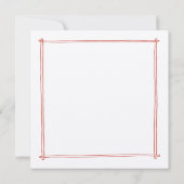 Skizzierte Korallenkoralle, Whimsikhandgezeichnete Einladung (Rückseite)