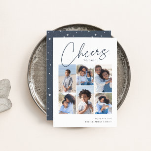 Skizzierte Kurve 6 FotoCollage Neues Jahr Feiertagskarte