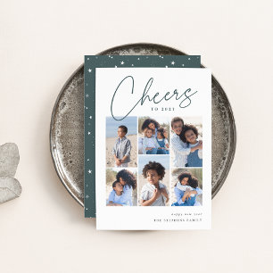 Skizzierte Kurve 6 FotoCollage Neues Jahr Feiertagskarte