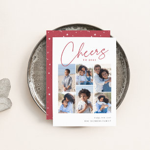 Skizzierte Kurve 6 FotoCollage Neues Jahr Feiertagskarte