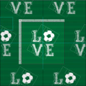 Skizzierte Liebe Soccer Stoff (Kachel)