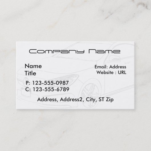 Skizzierte MERCEDES-BENZVisitenkarten Visitenkarte (Vorderseite)