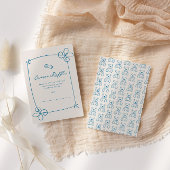 Skizzierte Niedliche Wavy Bow Frame Baby Show Tick Einladung