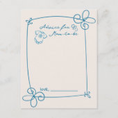 Skizzierte Niedliche Wavy Bow Frame Baby Showkarte Begleitkarte (Vorderseite)