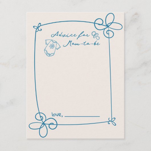 Skizzierte Niedliche Wavy Bow Frame Baby Showkarte Begleitkarte (Vorderseite)