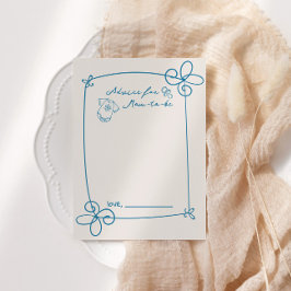 Skizzierte Niedliche Wavy Bow Frame Baby Showkarte Begleitkarte