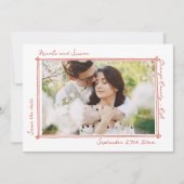 Skizzierte Rahmen Whimsical Hand Drawn Foto Hochze Save The Date (Vorderseite)