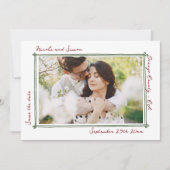 Skizzierte Rahmen Whimsical Hand Drawn Foto Hochze Save The Date (Vorderseite)