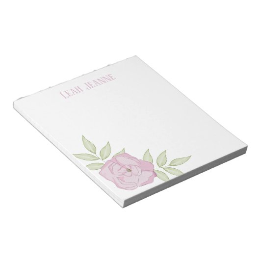 Skizzierte rosa Blüte 5,5" x 6" Notepad - 40 Seite Notizblock (angewinkelt)