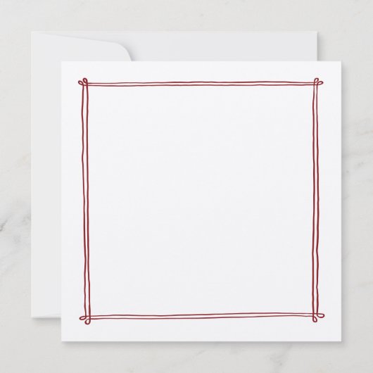 Skizzierte Skizze Rote Whimsikhandgezeichnete Hoch Einladung (Rückseite)