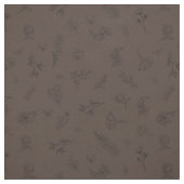 Skizzierte Wildblumen auf Dunkelbraun Stoff (Muster)