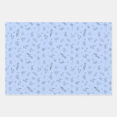 Skizzierte Wildblumen auf Hellblau Geschenkpapier Set (Vorderseite 2)