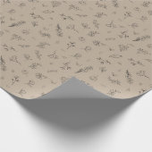 Skizzierte Wildblumen auf Hellbraun Geschenkpapier (Ecke)