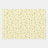 Skizzierte Wildblumen auf Hellgelb Geschenkpapier Set (Vorderseite 3)