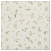 Skizzierte Wildblumen auf Hellgelb Stoff (Muster)