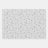 Skizzierte Wildblumen auf Hellgrau Geschenkpapier Set (Vorderseite 2)