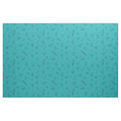 Skizzierte Wildblumen auf Türkis Stoff (Fat Quarter (45,7 x 55,9 cm))