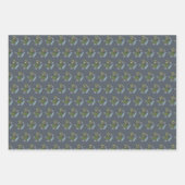 Skizzierte Winterzweige Holly und Spruce Muster Geschenkpapier Set (Vorderseite 3)