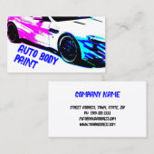 Skizzierter Race Car Auto Body Paint Service Visitenkarte (Vorne/Hinten)