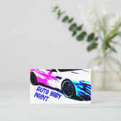 Skizzierter Race Car Auto Body Paint Service Visitenkarte (Stehend Vorderseite)