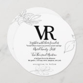 Skizzierter Schwan und botanische Hochzeitseinladu Einladung (Vorne/Hinten)