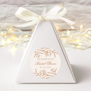 Skizziertes Brautparty aus Blütenmandeln und Kupfe Runder Aufkleber