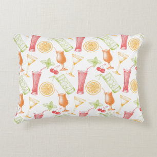 Skizziertes Cocktail-Muster Dekokissen