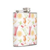 Skizziertes Cocktail-Muster Flachmann (Rechts)