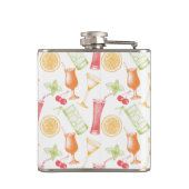 Skizziertes Cocktail-Muster Flachmann (Rückseite)